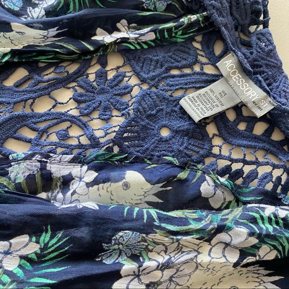 NEW Accessory St New York Blue Graphic Design Kimono Summer Coverup - Size OS - Picture 3 of 9